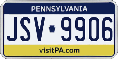 PA license plate JSV9906
