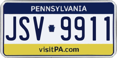 PA license plate JSV9911