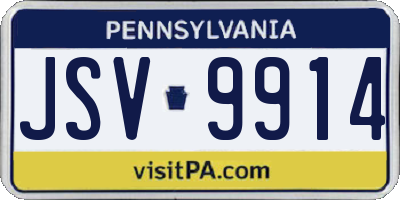 PA license plate JSV9914