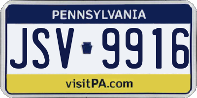 PA license plate JSV9916