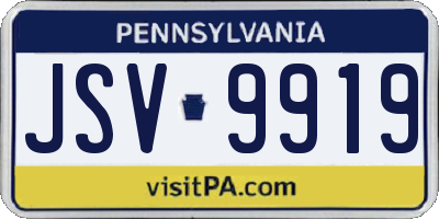 PA license plate JSV9919