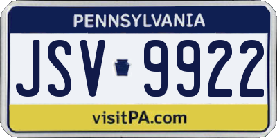PA license plate JSV9922