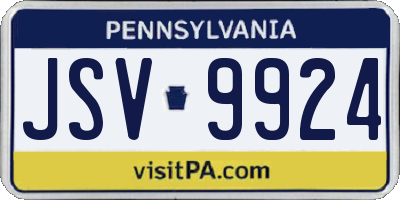 PA license plate JSV9924