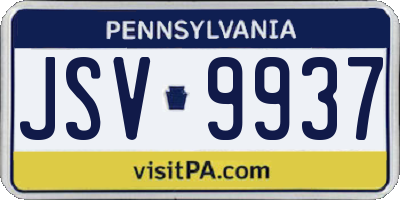 PA license plate JSV9937