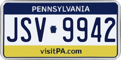 PA license plate JSV9942