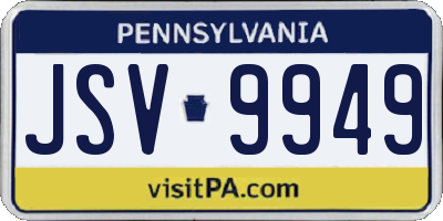 PA license plate JSV9949