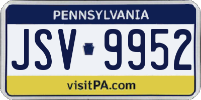 PA license plate JSV9952