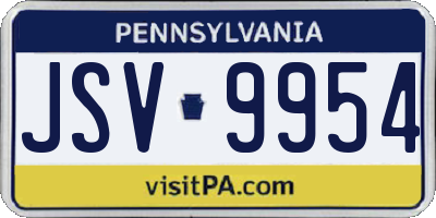 PA license plate JSV9954
