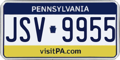 PA license plate JSV9955