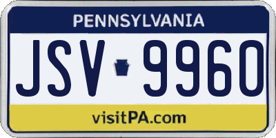 PA license plate JSV9960