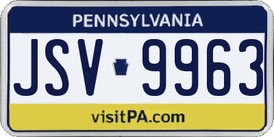 PA license plate JSV9963