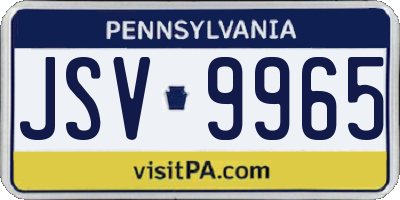 PA license plate JSV9965