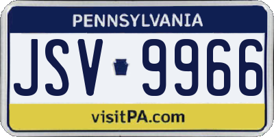 PA license plate JSV9966