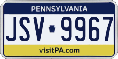 PA license plate JSV9967