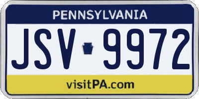 PA license plate JSV9972