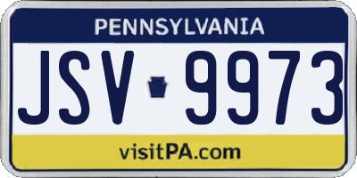 PA license plate JSV9973