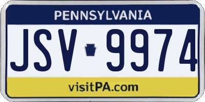 PA license plate JSV9974