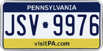 PA license plate JSV9976