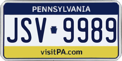 PA license plate JSV9989