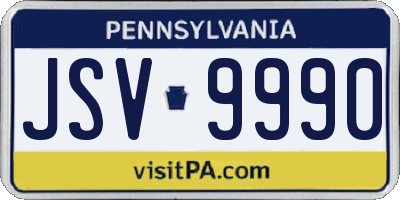 PA license plate JSV9990