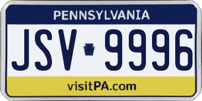 PA license plate JSV9996