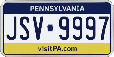 PA license plate JSV9997