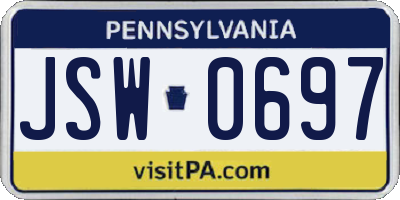 PA license plate JSW0697
