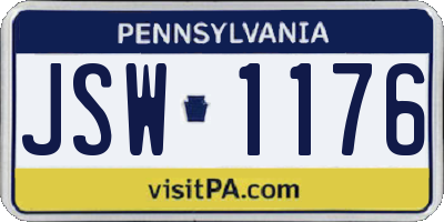 PA license plate JSW1176
