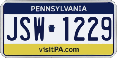 PA license plate JSW1229