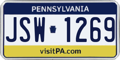 PA license plate JSW1269