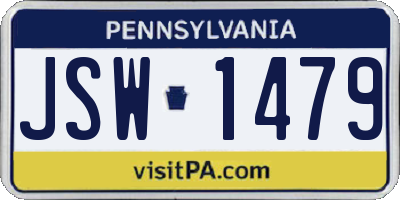 PA license plate JSW1479