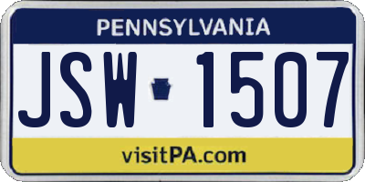PA license plate JSW1507