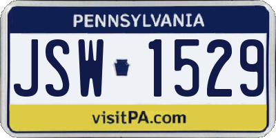 PA license plate JSW1529