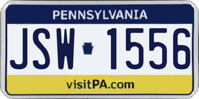 PA license plate JSW1556