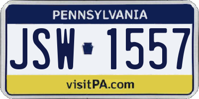 PA license plate JSW1557