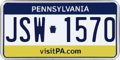 PA license plate JSW1570