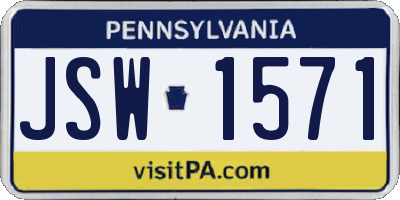 PA license plate JSW1571