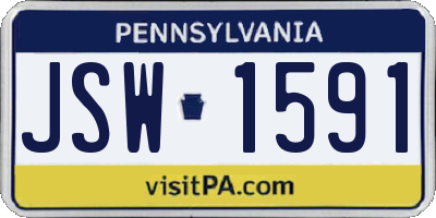 PA license plate JSW1591