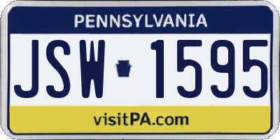 PA license plate JSW1595