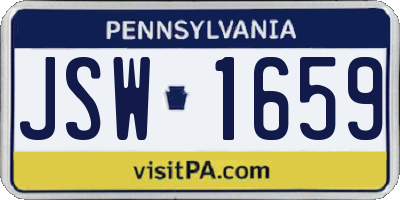 PA license plate JSW1659