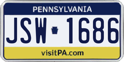 PA license plate JSW1686