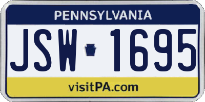 PA license plate JSW1695