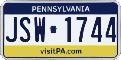 PA license plate JSW1744