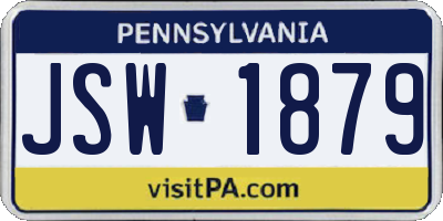 PA license plate JSW1879