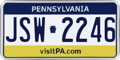 PA license plate JSW2246