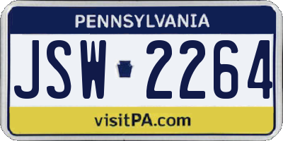PA license plate JSW2264