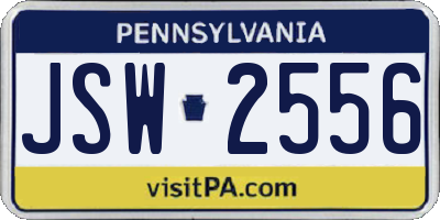 PA license plate JSW2556
