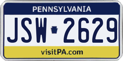 PA license plate JSW2629