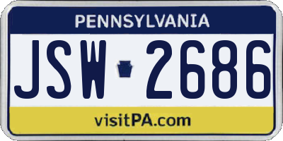 PA license plate JSW2686