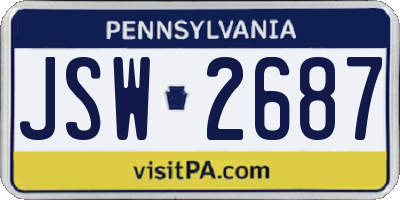PA license plate JSW2687